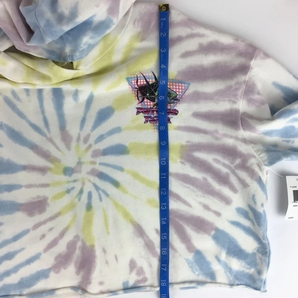 NWT Psycho Tuna Tie Dye Crop Neon Geo Hoodie | Medium